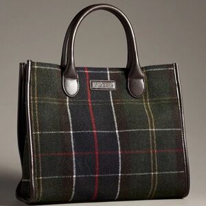 New Barbour wool tartan barnhill tote